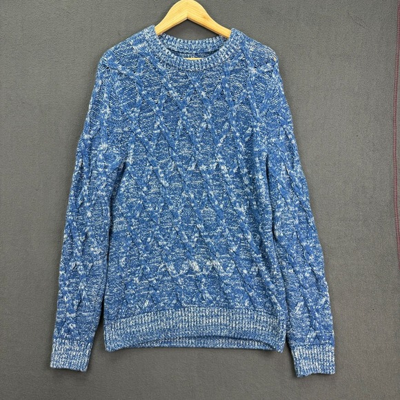 Abercrombie & Fitch Sweater Mens Medium Blue Knitted Long Sleeve Wool Blend - Picture 1 of 9